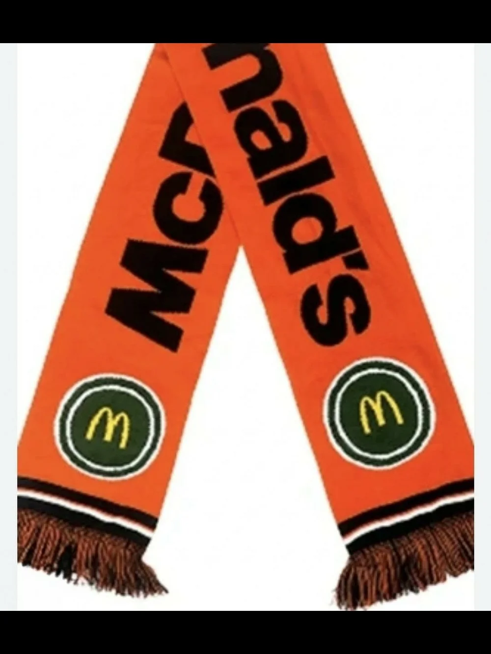 Mc Donalds Orange Graphic Knitted  Logo Scarf